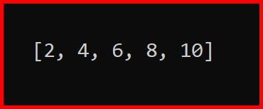 Picture showing the output of lambda expression in map function